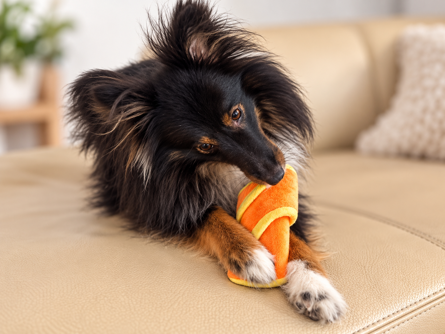 🥐 2-in-1 Hundespielzeug – Croissant mit Leckerliversteck